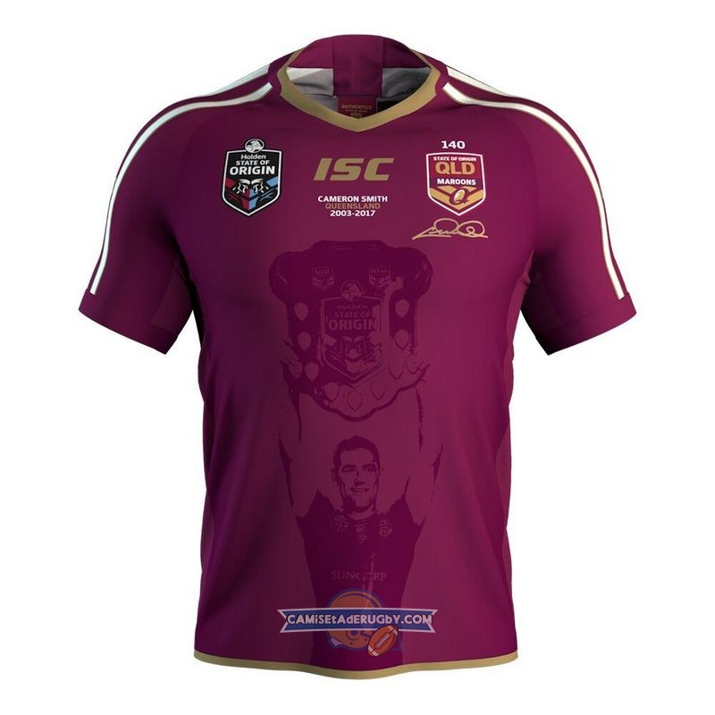 Camiseta Queensland Maroons 9 Rugby 2019 Conmemorative